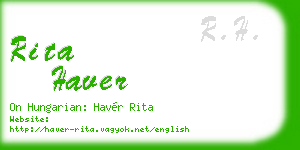 rita haver business card